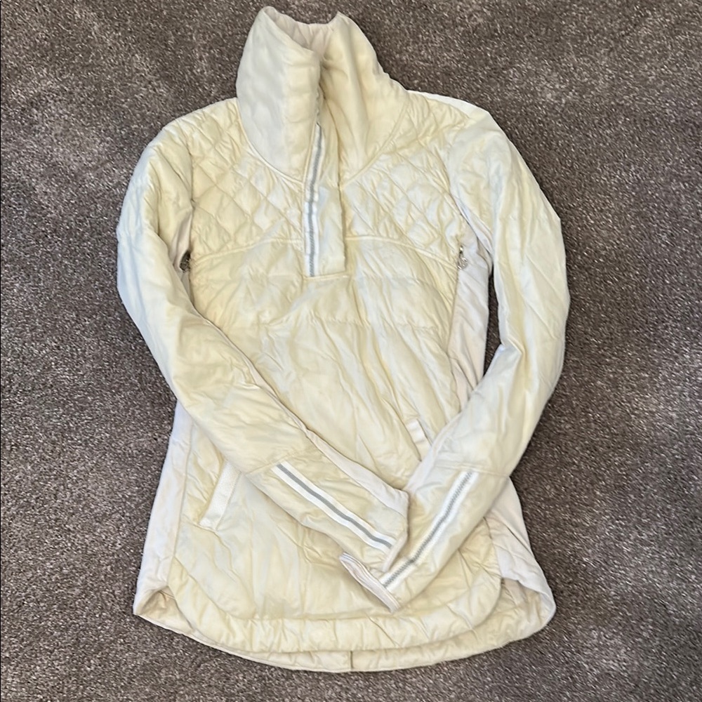 Lululemon Women's Cream 1/4-Zip, Good Condition, Size 4
